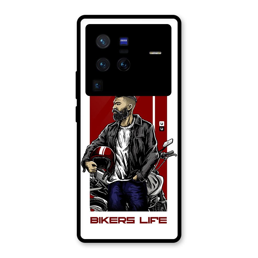 Biker Life Glass Back Case for Vivo X80 Pro