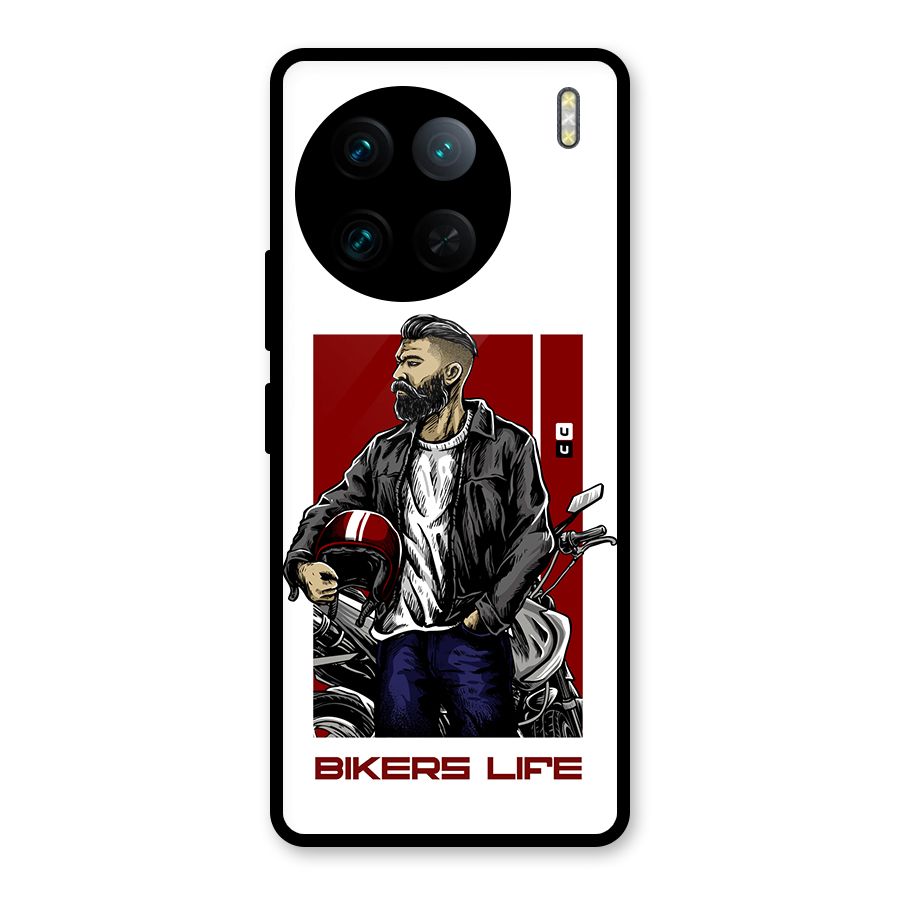 Biker Life Glass Back Case for Vivo X90 Pro