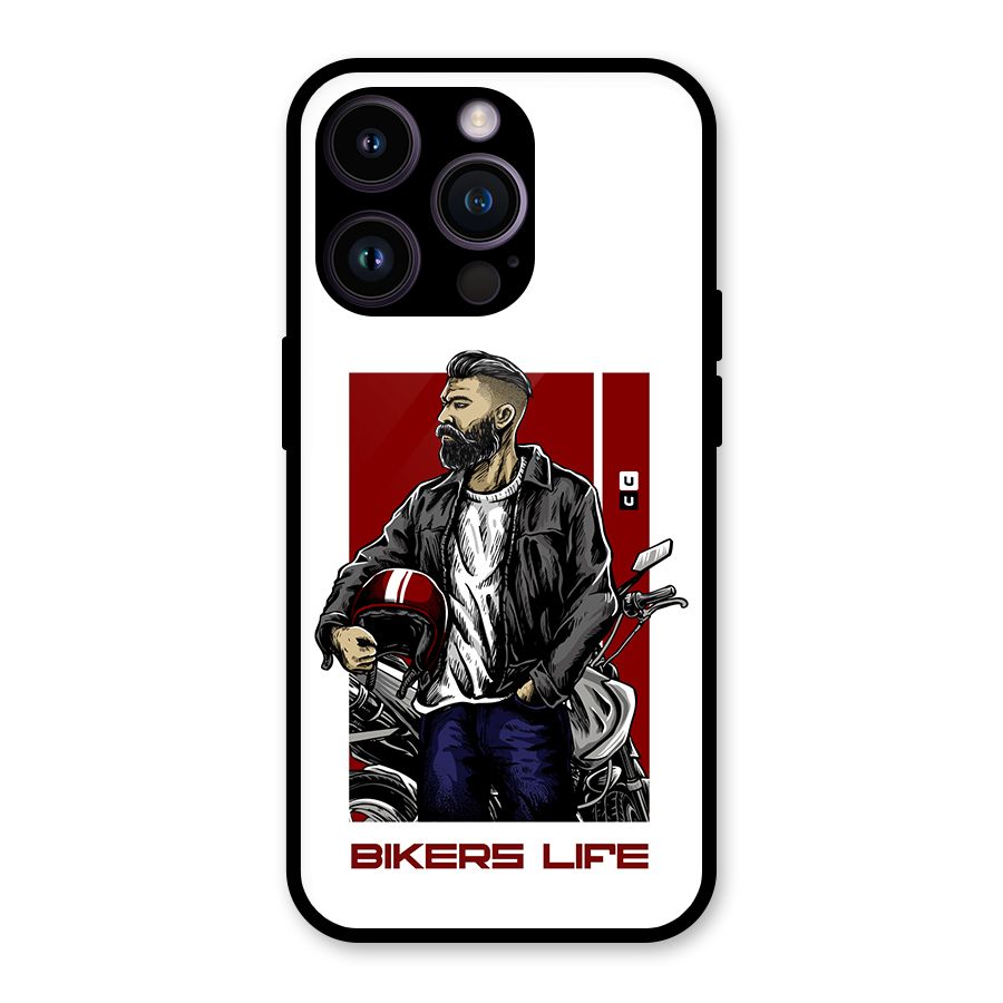 Biker Life Glass Back Case for iPhone 14 Pro