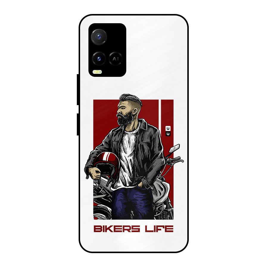Biker Life Metal Back Case for Vivo Y33s