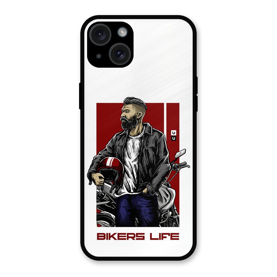 Biker Life Metal Back Case for iPhone 15 Plus