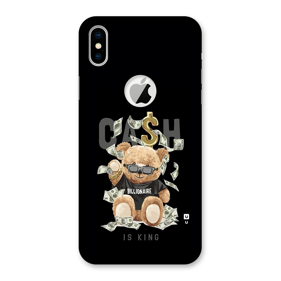 Billionaire Teddy Back Case for iPhone X Logo Cut
