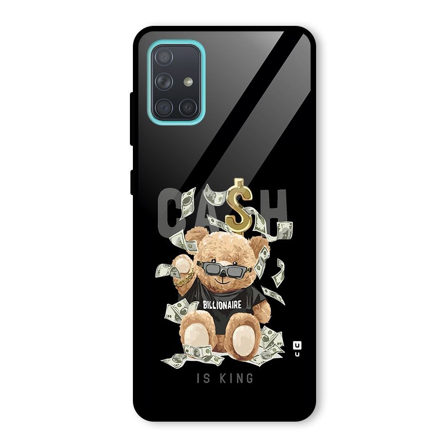 Billionaire Teddy Glass Back Case for Galaxy A71