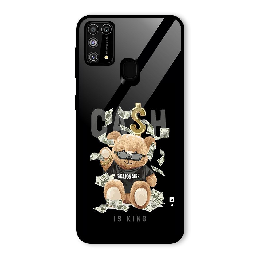 Billionaire Teddy Glass Back Case for Galaxy F41