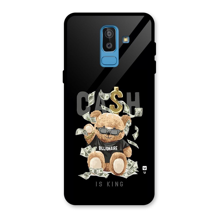 Billionaire Teddy Glass Back Case for Galaxy J8
