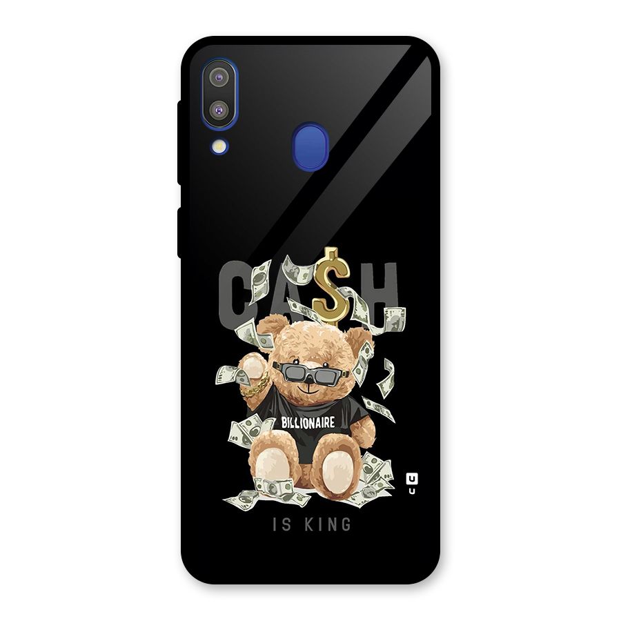 Billionaire Teddy Glass Back Case for Galaxy M20