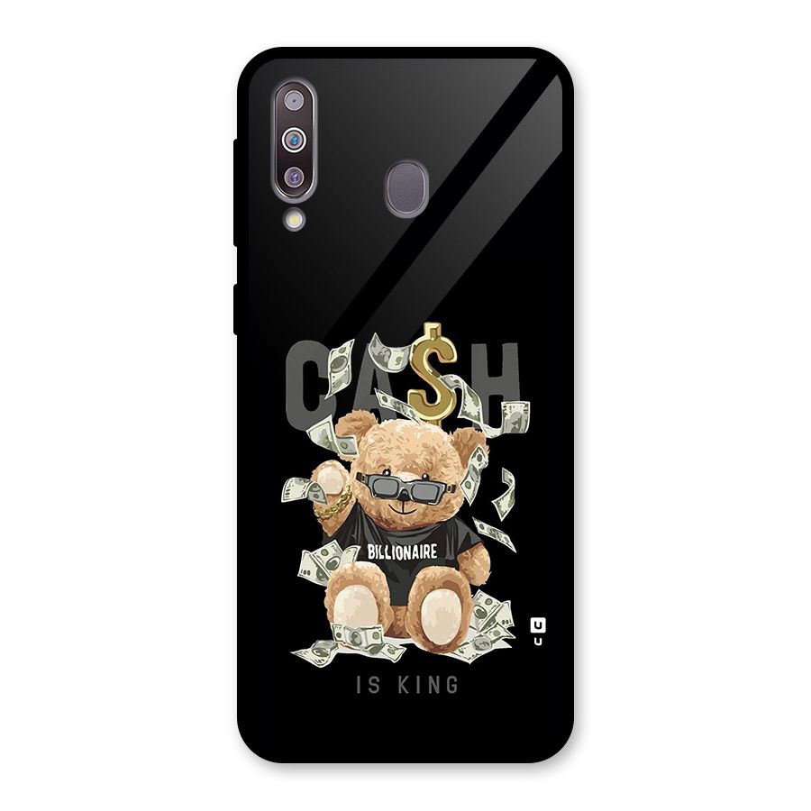 Billionaire Teddy Glass Back Case for Galaxy M30