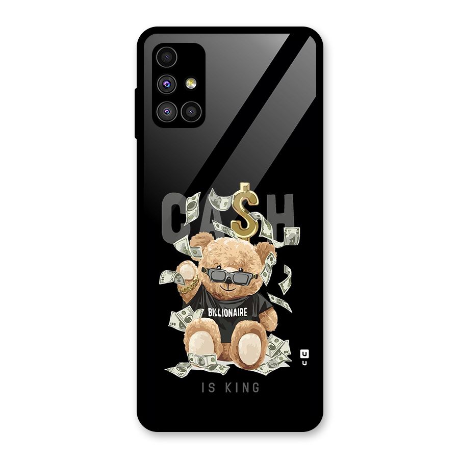 Billionaire Teddy Glass Back Case for Galaxy M51