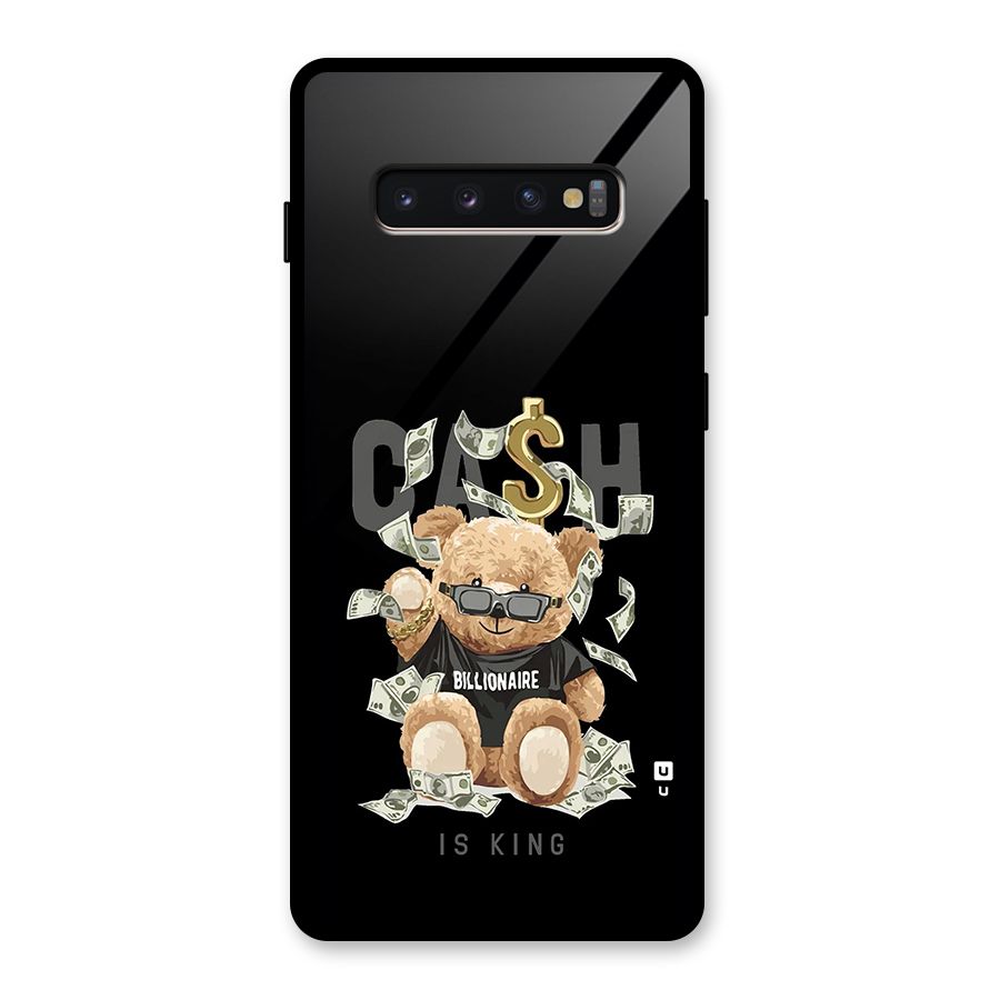 Billionaire Teddy Glass Back Case for Galaxy S10 Plus