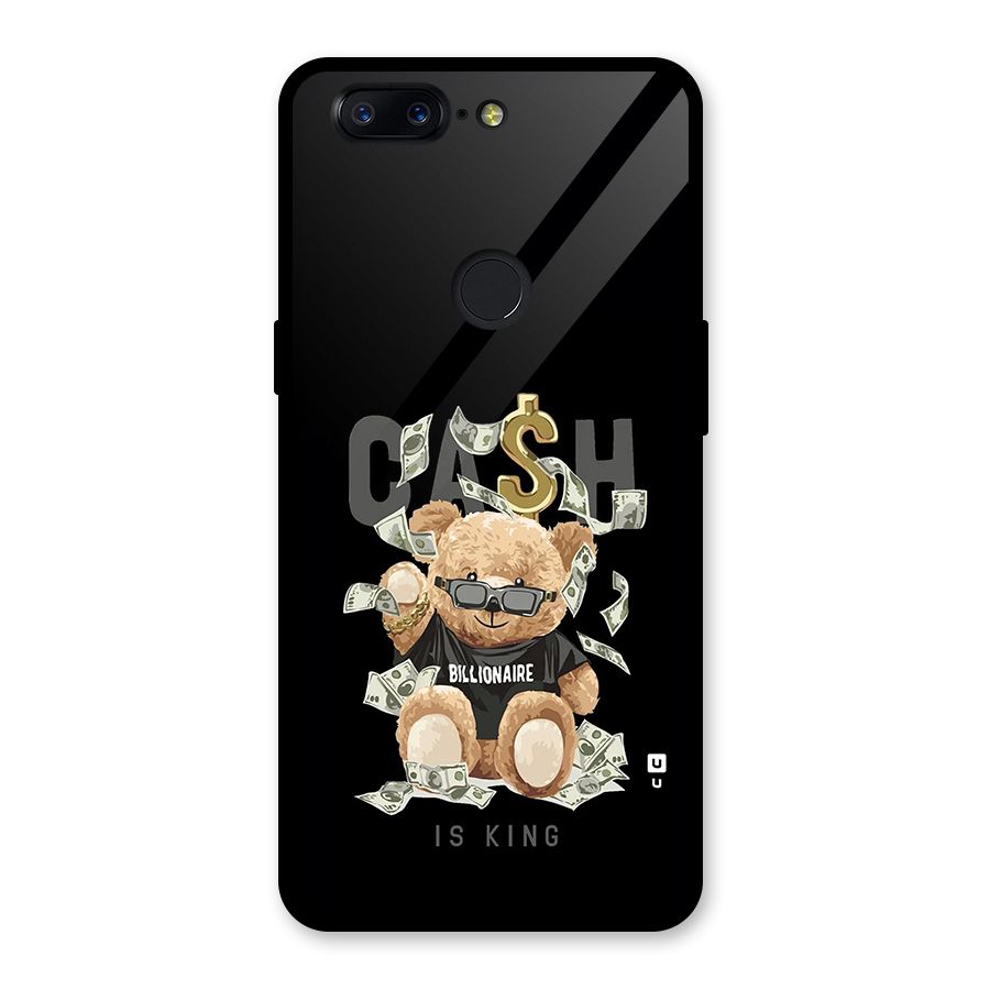 Billionaire Teddy Glass Back Case for OnePlus 5T
