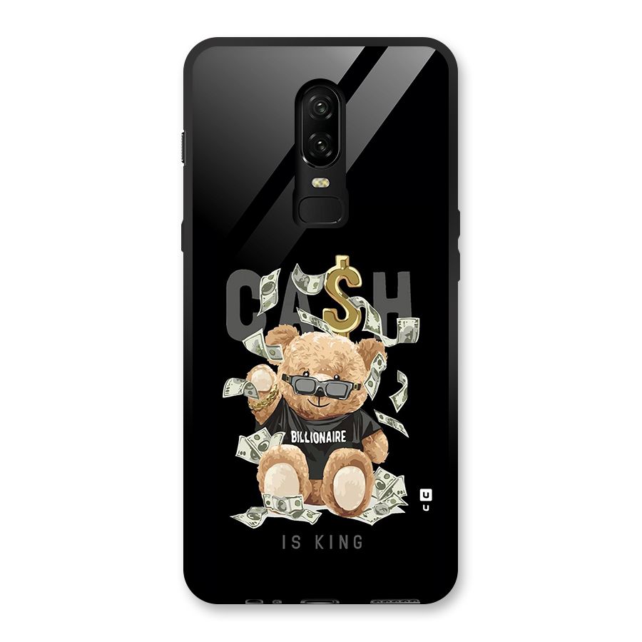 Billionaire Teddy Glass Back Case for OnePlus 6