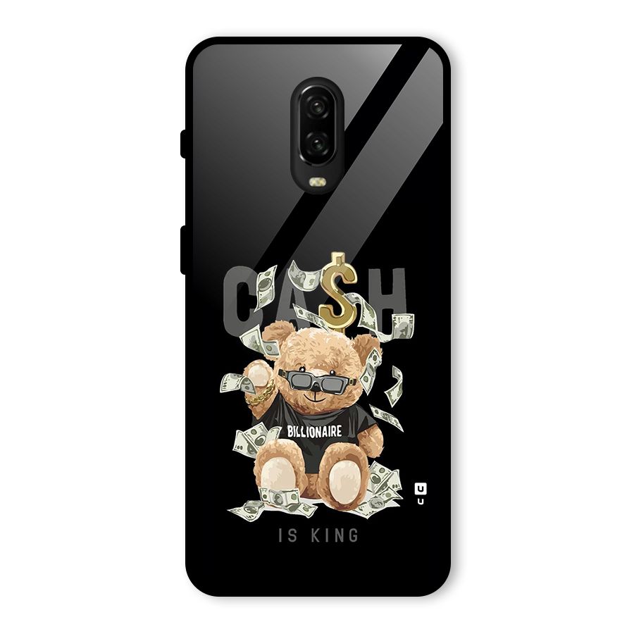 Billionaire Teddy Glass Back Case for OnePlus 6T