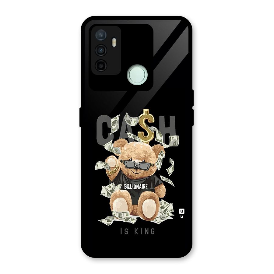 Billionaire Teddy Glass Back Case for Oppo A53