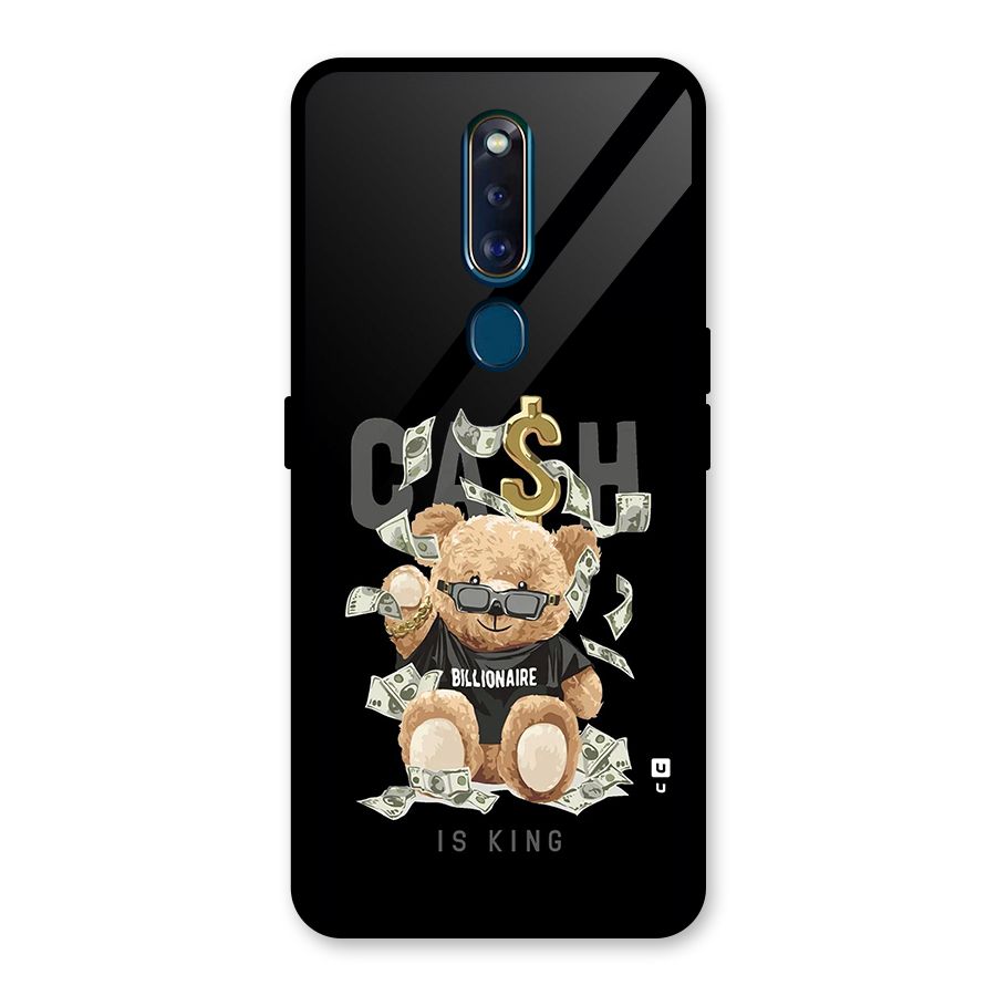 Billionaire Teddy Glass Back Case for Oppo F11 Pro