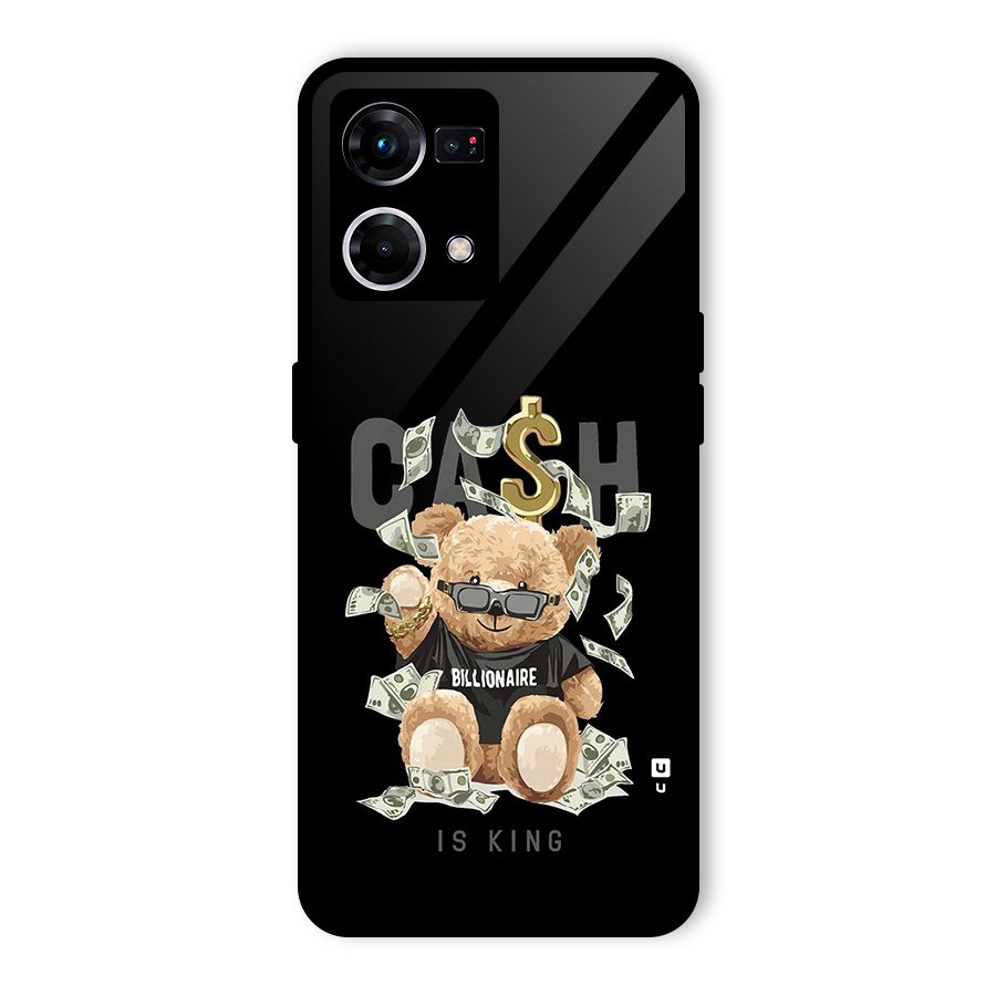 Billionaire Teddy Glass Back Case for Oppo F21 Pro 4G