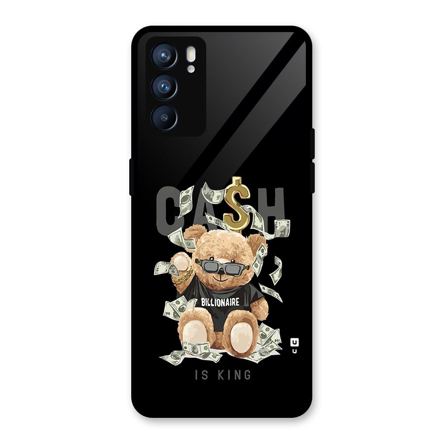 Billionaire Teddy Glass Back Case for Oppo Reno6 5G