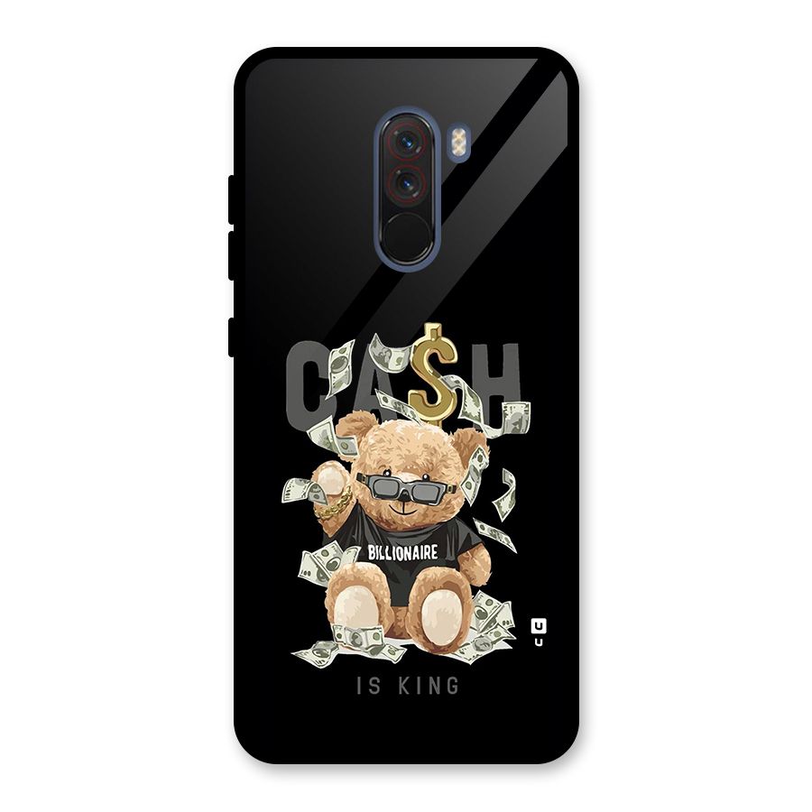 Billionaire Teddy Glass Back Case for Poco F1