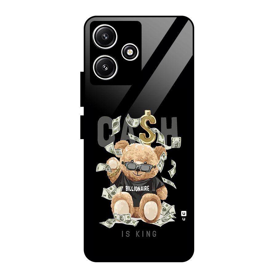 Billionaire Teddy Glass Back Case for Poco M6 Pro