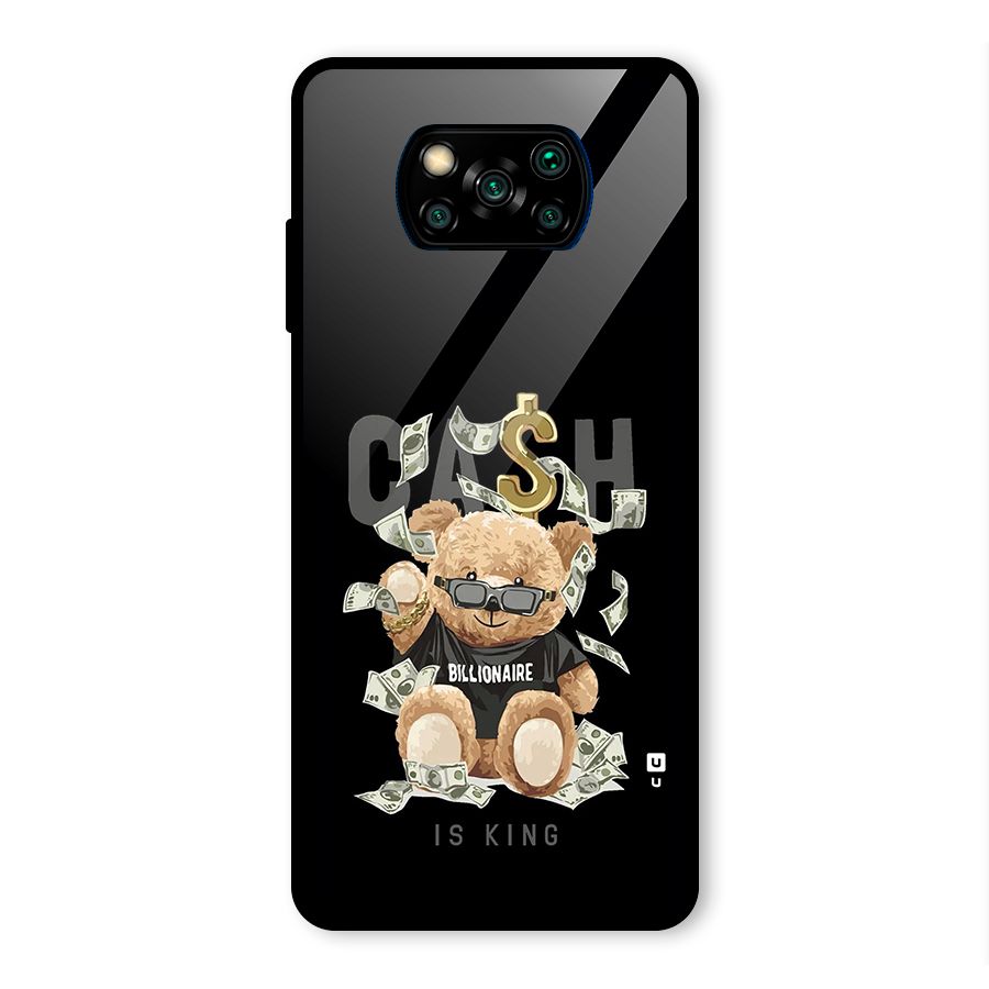 Billionaire Teddy Glass Back Case for Poco X3 Pro