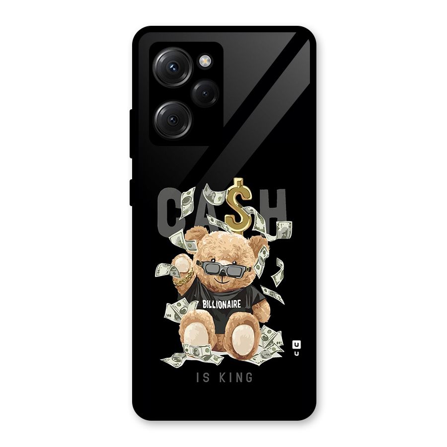 Billionaire Teddy Glass Back Case for Poco X5 Pro