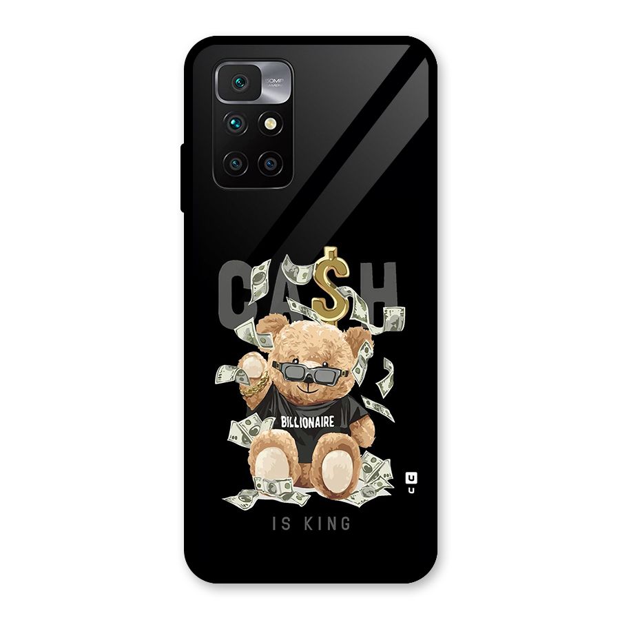 Billionaire Teddy Glass Back Case for Redmi 10 Prime