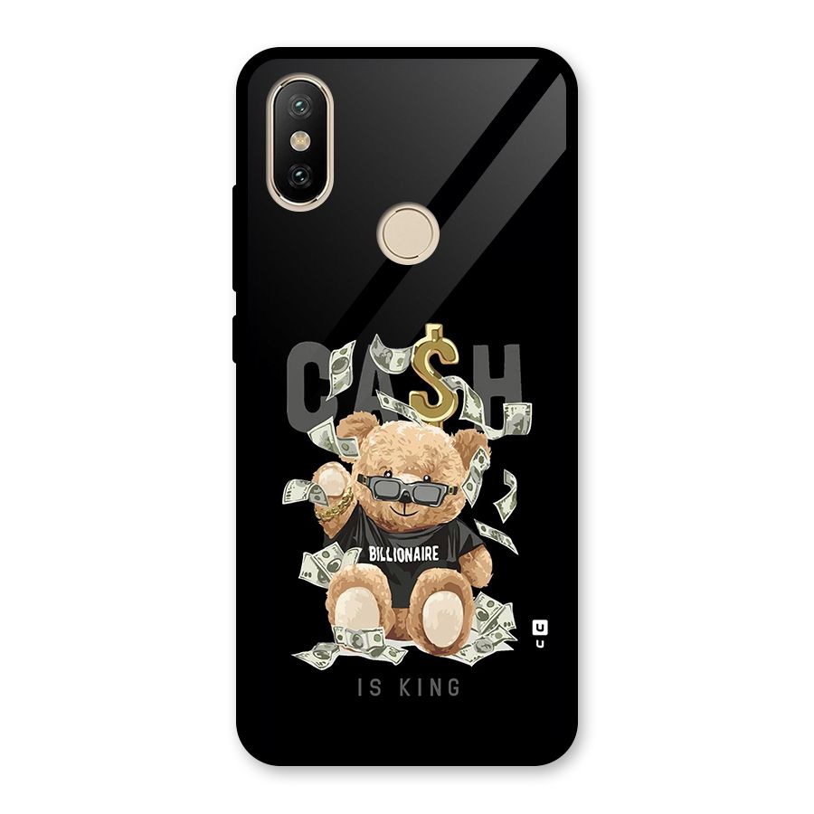 Billionaire Teddy Glass Back Case for Redmi A2