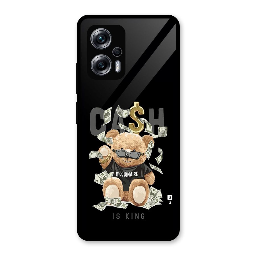 Billionaire Teddy Glass Back Case for Redmi K50i