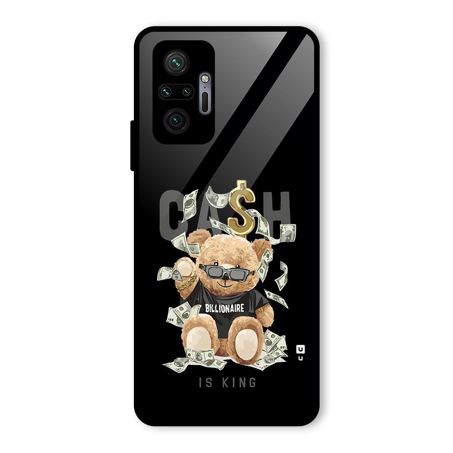 Billionaire Teddy Glass Back Case for Redmi Note 10 Pro Max