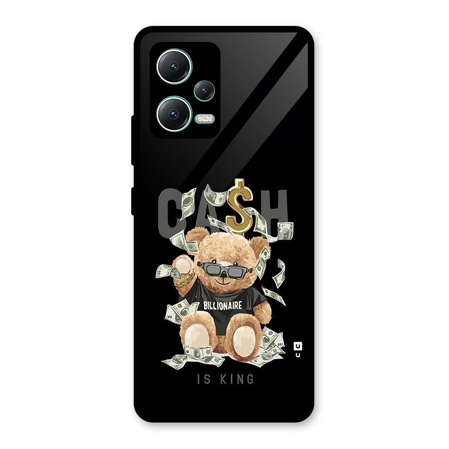 Billionaire Teddy Glass Back Case for Redmi Note 12 5G