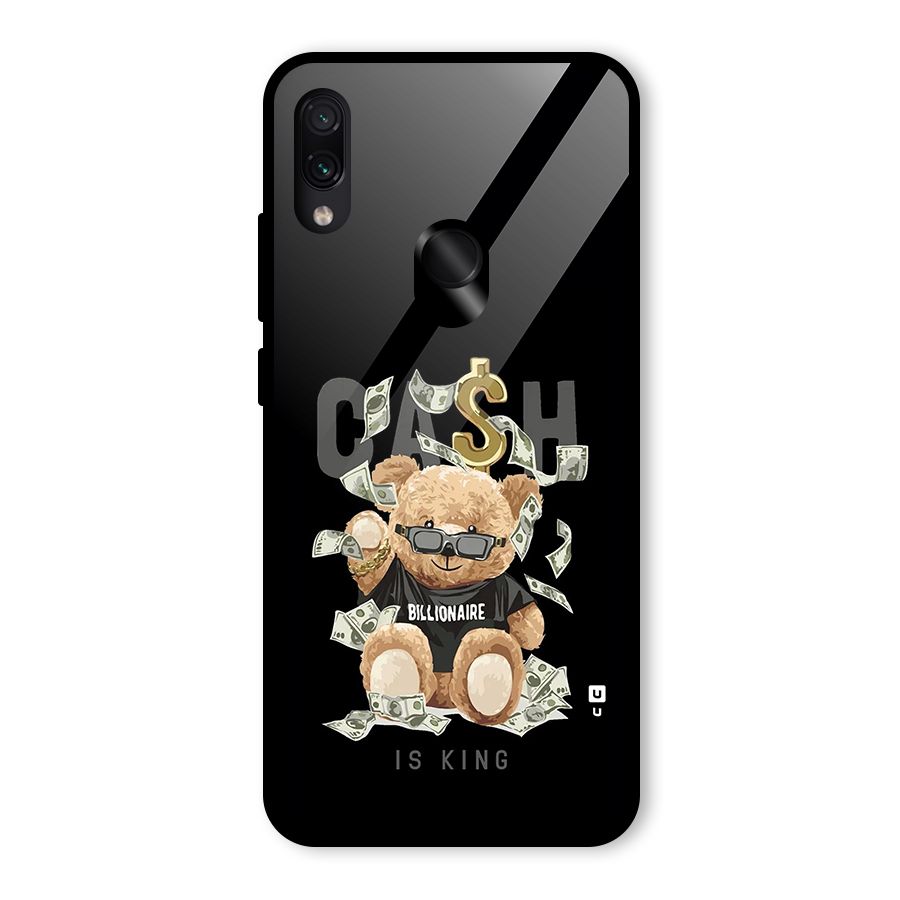 Billionaire Teddy Glass Back Case for Redmi Note 7