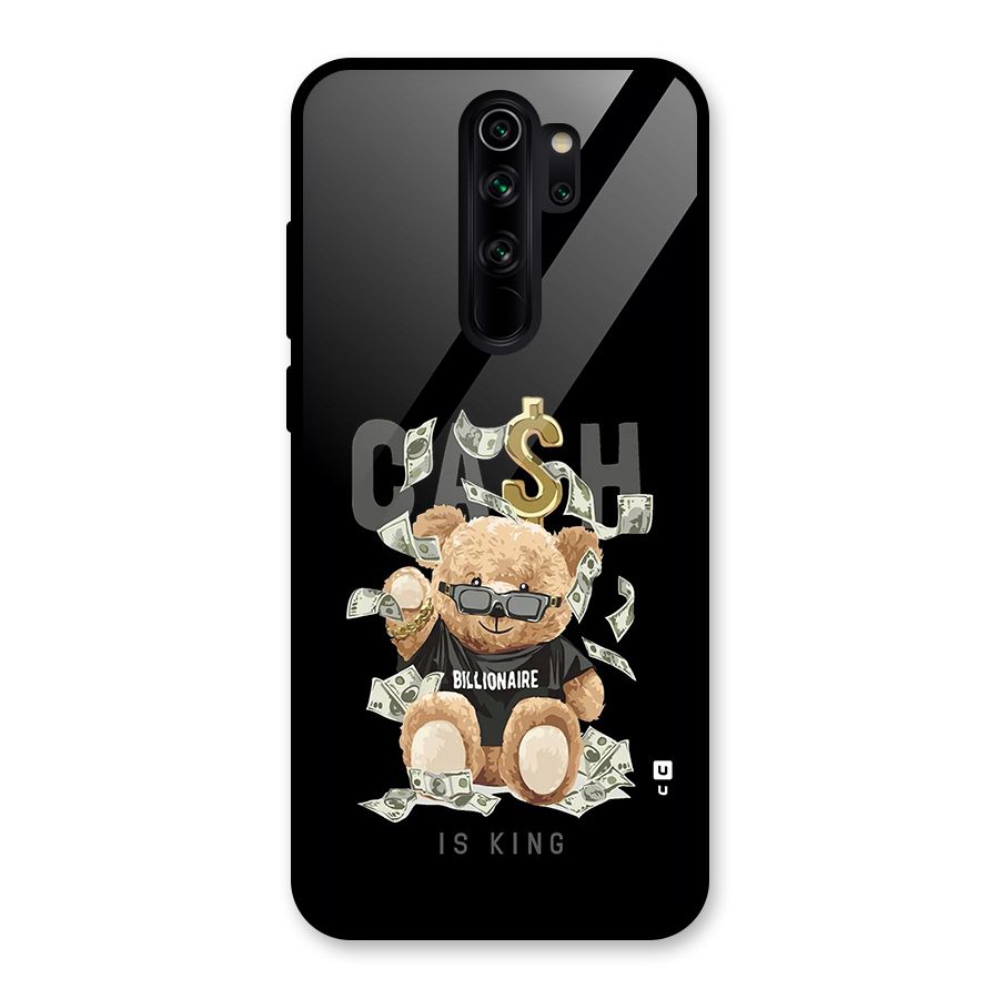 Billionaire Teddy Glass Back Case for Redmi Note 8 Pro