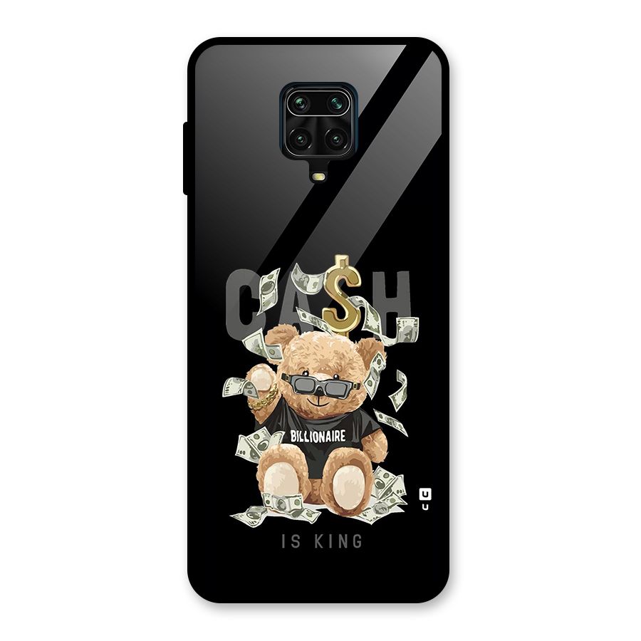 Billionaire Teddy Glass Back Case for Redmi Note 9 Pro