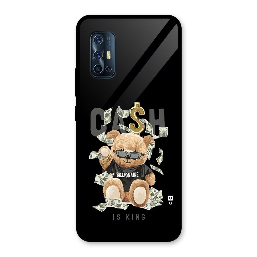 Billionaire Teddy Glass Back Case for Vivo V17