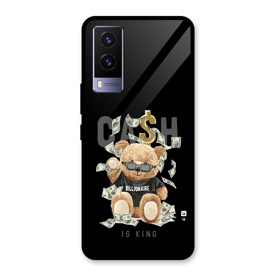 Billionaire Teddy Glass Back Case for Vivo V21e 5G