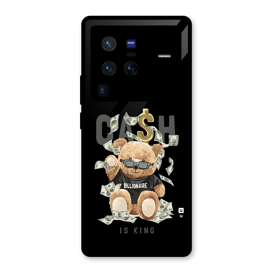 Billionaire Teddy Glass Back Case for Vivo X80 Pro