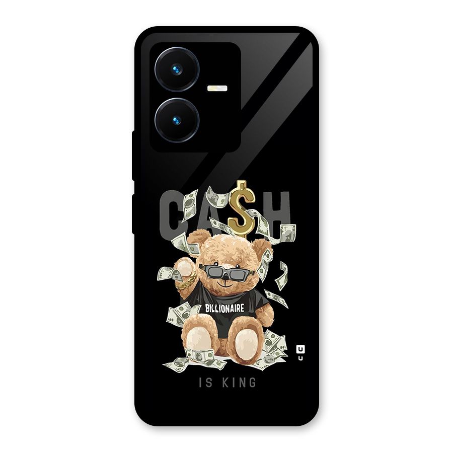 Billionaire Teddy Glass Back Case for Vivo Y22s