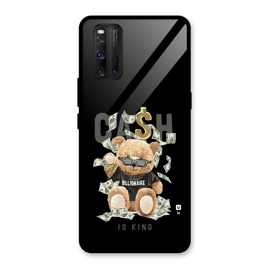 Billionaire Teddy Glass Back Case for Vivo iQOO 3