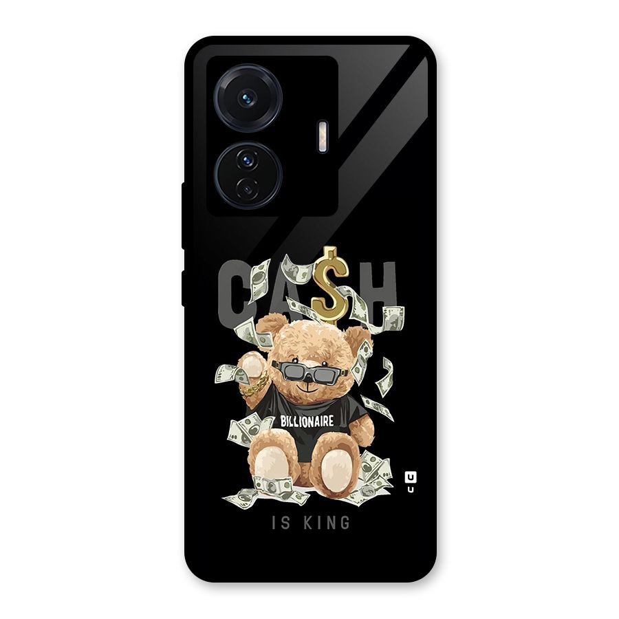 Billionaire Teddy Glass Back Case for Vivo iQOO Z6 Pro