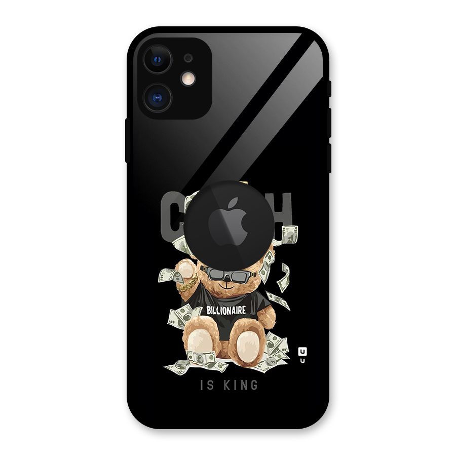 Billionaire Teddy Glass Back Case for iPhone 11 Logo Cut