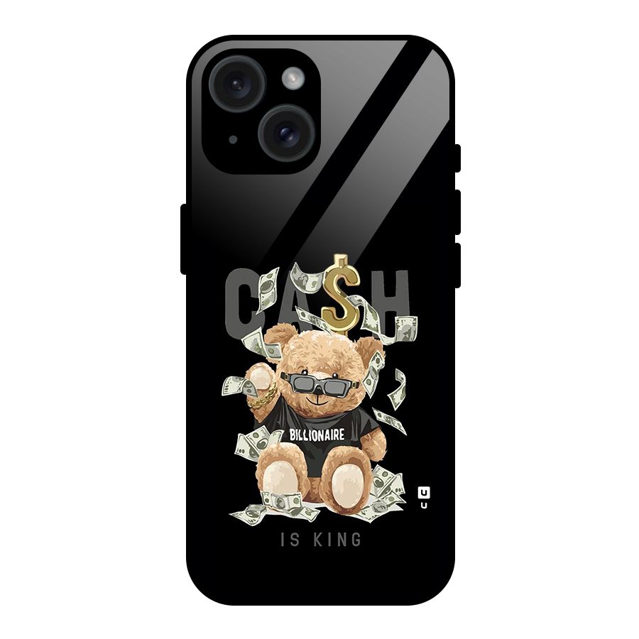 Billionaire Teddy Glass Back Case for iPhone 15