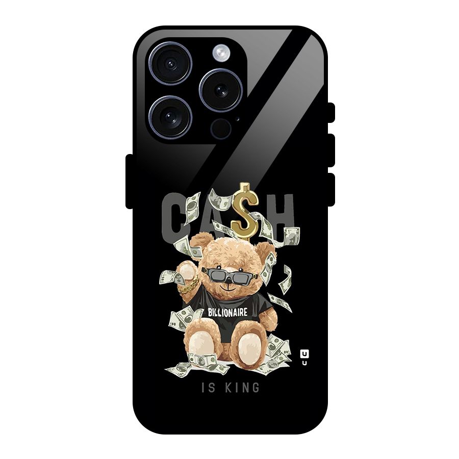 Billionaire Teddy Glass Back Case for iPhone 15 Pro