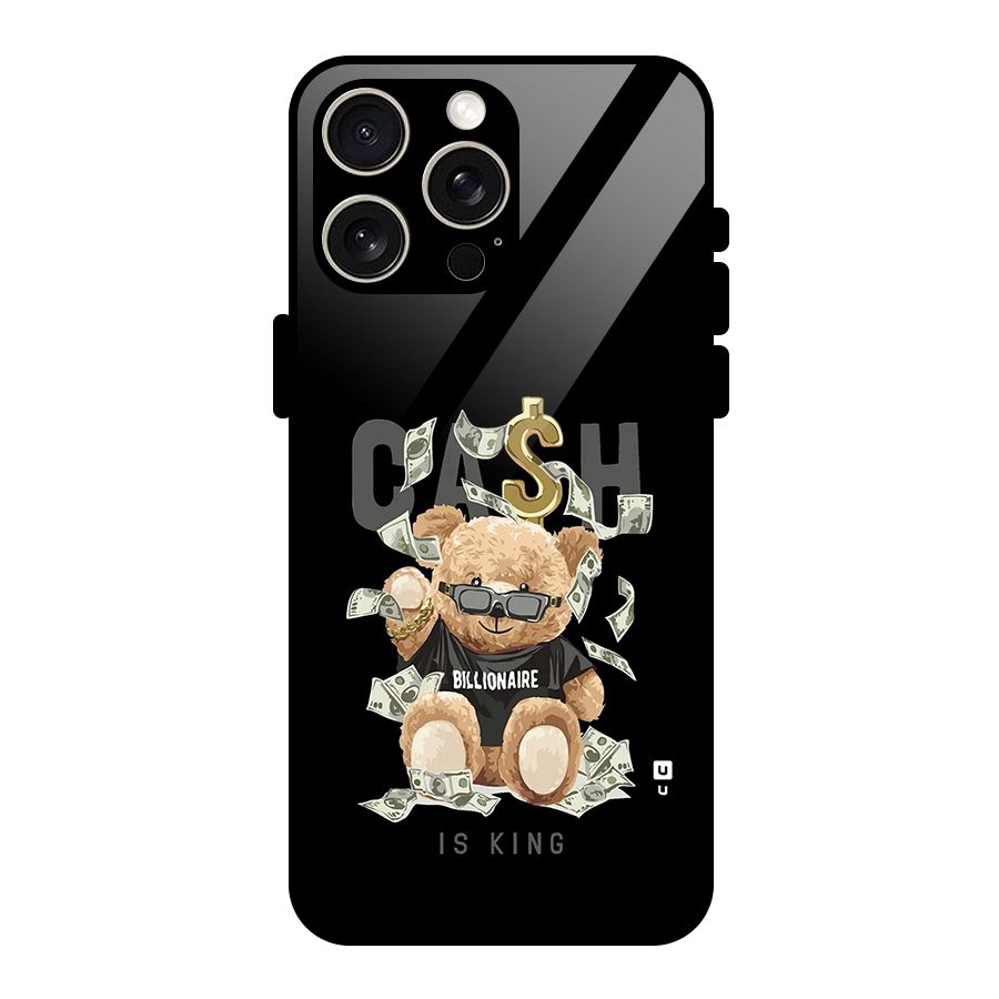Billionaire Teddy Glass Back Case for iPhone 15 Pro Max