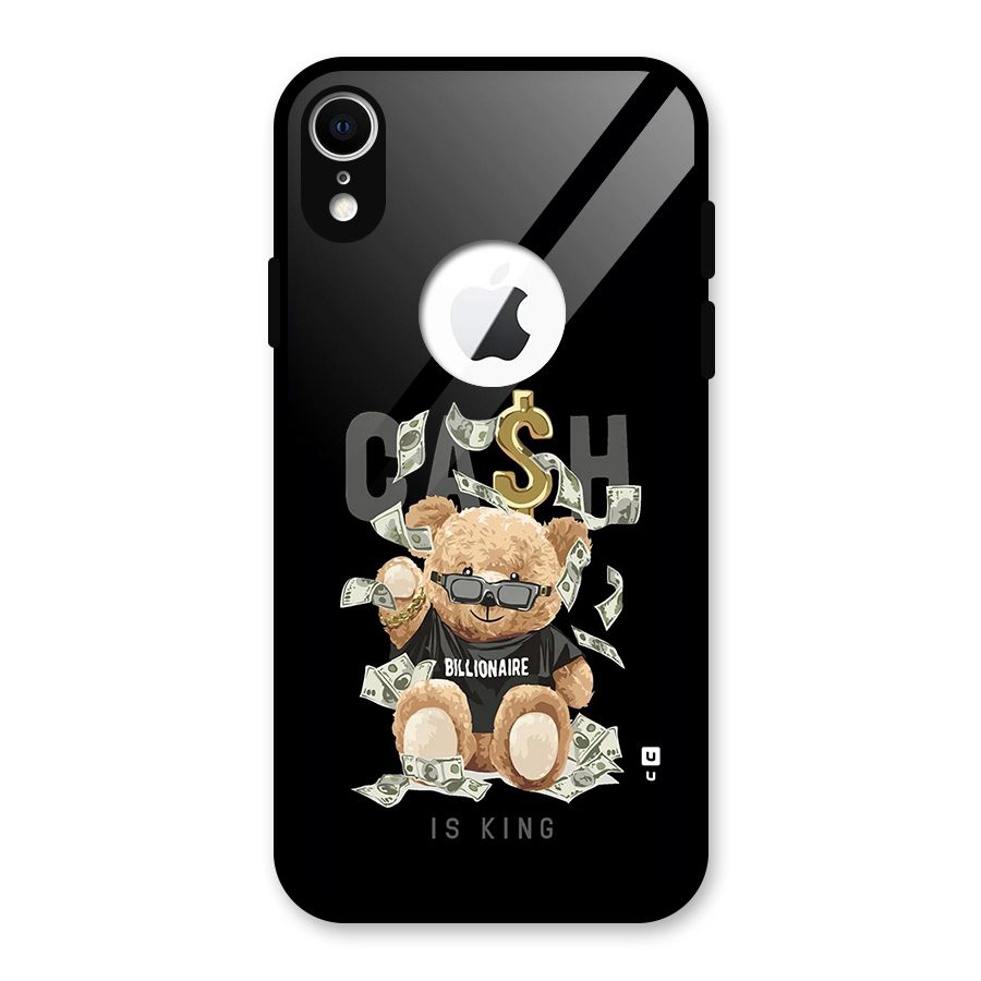 Billionaire Teddy Glass Back Case for iPhone XR Logo Cut