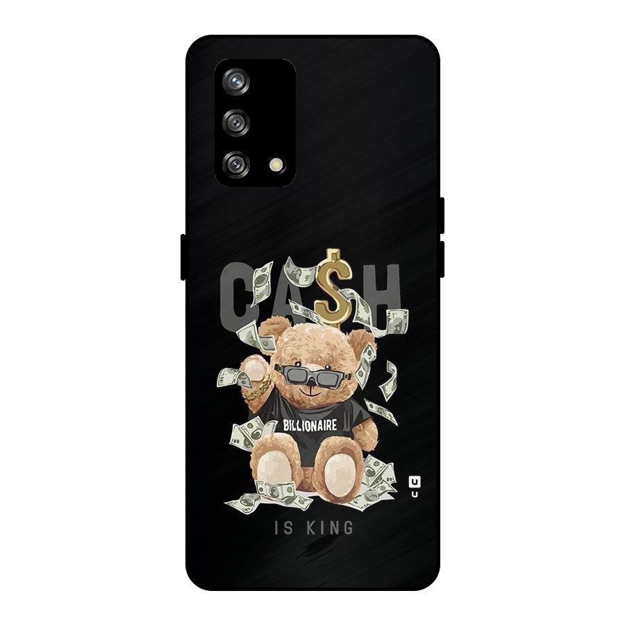 Billionaire Teddy Metal Back Case for Oppo F19s