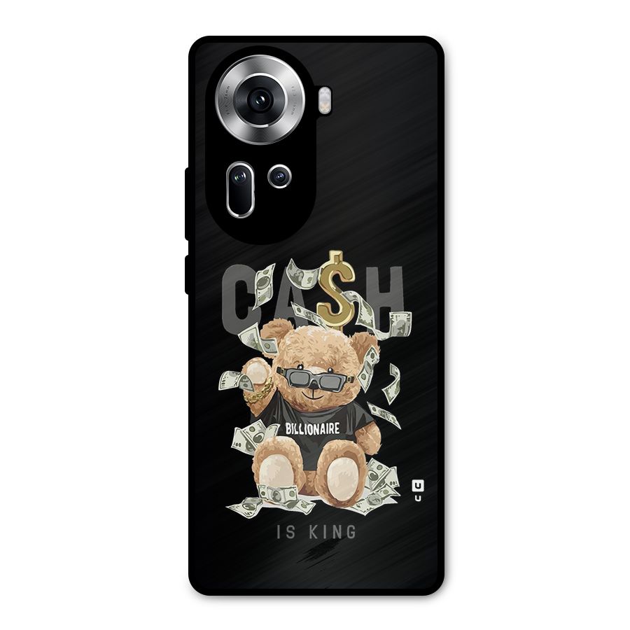 Billionaire Teddy Metal Back Case for Oppo Reno11 5G