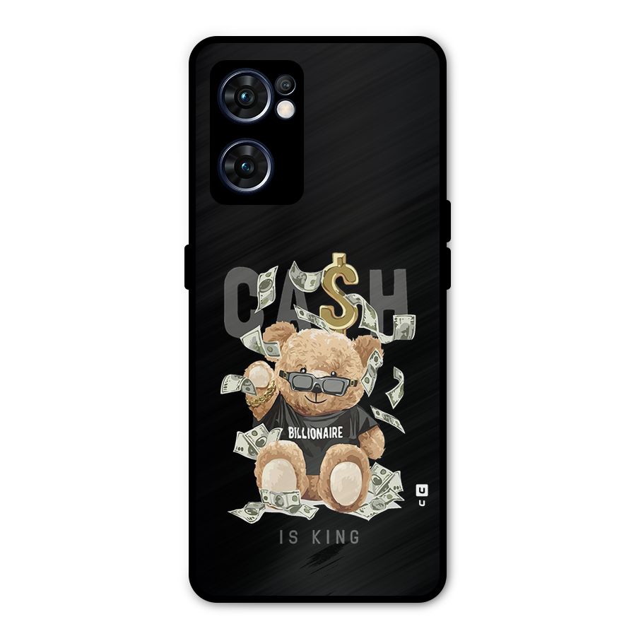 Billionaire Teddy Metal Back Case for Oppo Reno7 5G