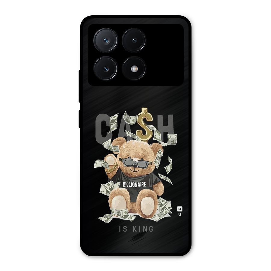 Billionaire Teddy Metal Back Case for Poco X6 Pro