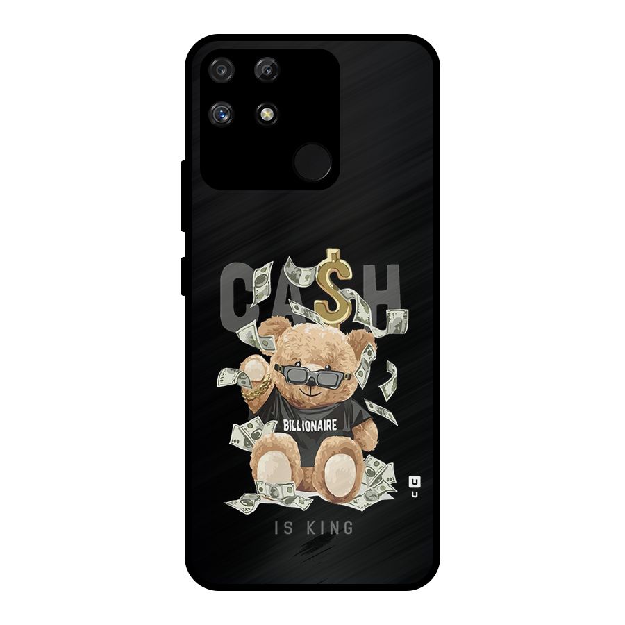 Billionaire Teddy Metal Back Case for Realme Narzo 50A