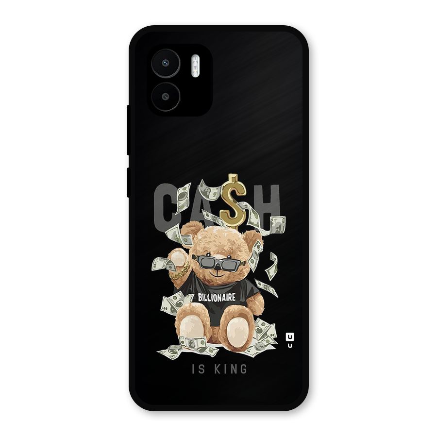 Billionaire Teddy Metal Back Case for Redmi A2