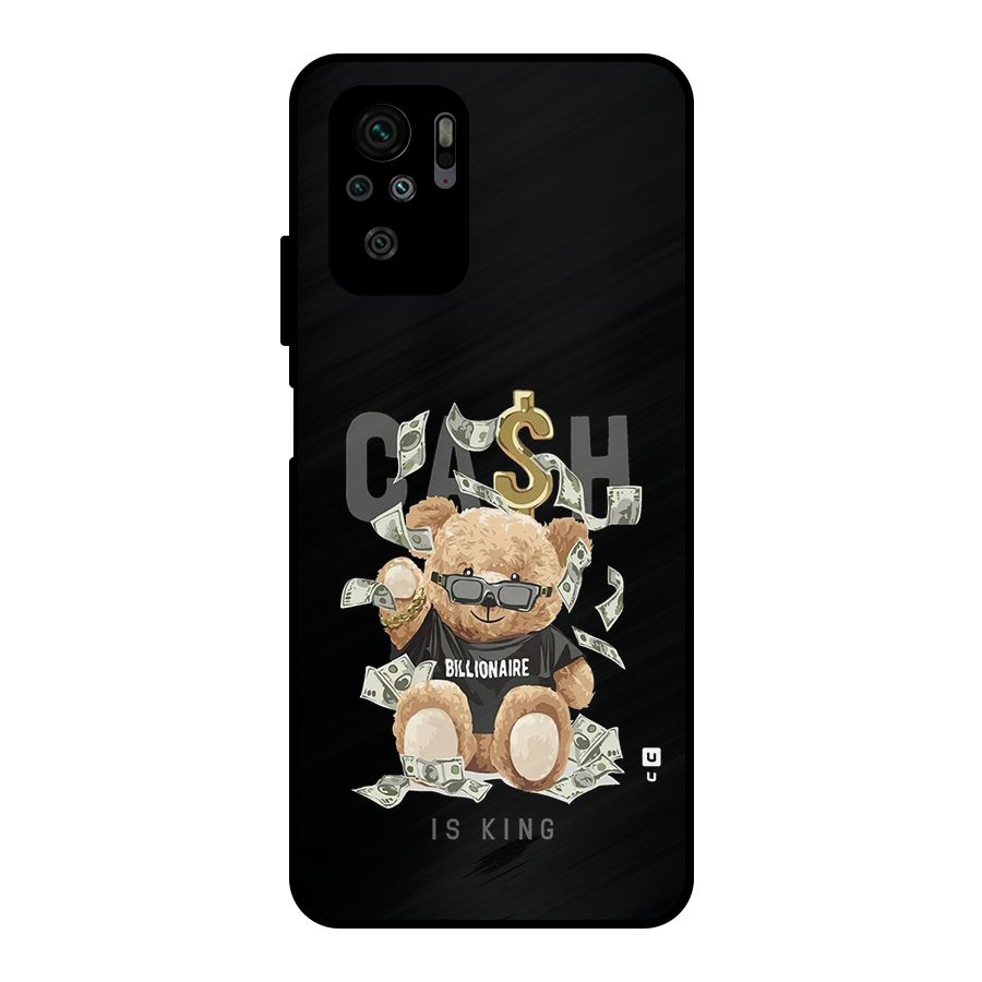 Billionaire Teddy Metal Back Case for Redmi Note 10S